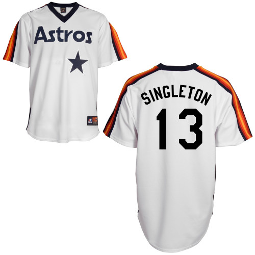 Jon Singleton #13 MLB Jersey-Houston Astros Men's Authentic Home Alumni Association Baseball Jersey